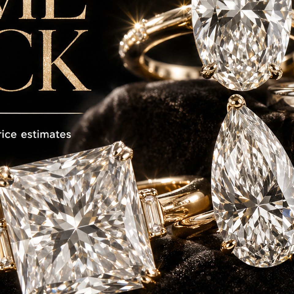 Gold band and diamond ring stack closeup
