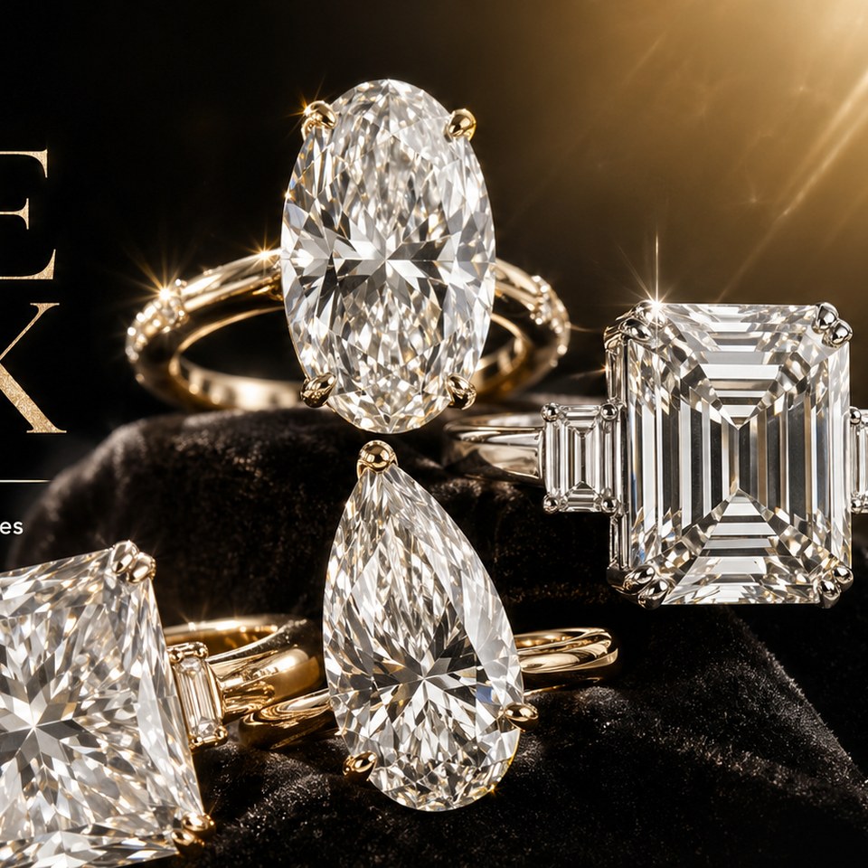 Luxury ring composition with multiple stones on velvet